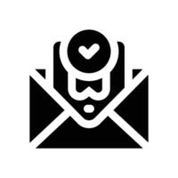 recommendation letter glyph icon. Strong and solid icon for websites and mobile apps. vector