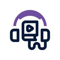 audio book dual tone icon. Sleek and modern icon for websites and mobile apps. vector