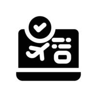 online booking glyph icon. Strong and solid icon for websites, mobile interfaces, presentations, and visual branding. High quality and easy to edit. vector