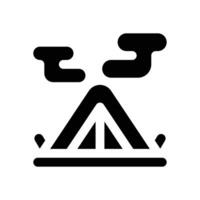 camping tent glyph icon. Strong and solid icon for websites and mobile apps. vector