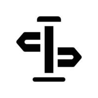 directional sign glyph icon. Strong and solid icon for websites and mobile apps. vector
