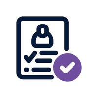 resume duotone icon. Sleek and modern icon for websites, mobile apps, marketing materials, and corporate design. Fully scalable and ready to use. vector