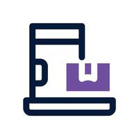 door delivery dual tone icon. Sleek and modern icon for websites and mobile apps. vector
