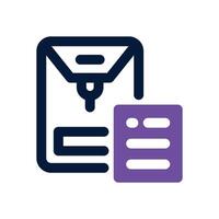 long envelope dual tone icon. Sleek and modern icon for websites and mobile apps. vector