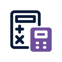 calculator dual tone icon. Sleek and modern icon for websites and mobile apps. vector