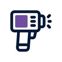 thermometer gun dual tone icon. Sleek and modern icon for websites and mobile apps. vector