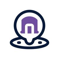 warehouse location dual tone icon. Sleek and modern icon for websites and mobile apps. vector