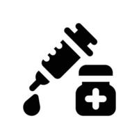 syringe needle glyph icon. Strong and solid icon for websites and mobile apps. vector