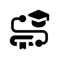 study tracking glyph icon. Strong and solid icon for websites, mobile interfaces, presentations, and visual branding. High quality and easy to edit. vector