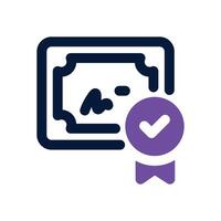 certificate dual tone icon. Sleek and modern icon for websites and mobile apps. vector