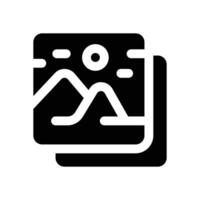 photo glyph icon. Strong and solid icon for websites, mobile interfaces, presentations, and visual branding. High quality and easy to edit. vector