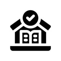 accepted glyph icon. Strong and solid icon for websites and mobile apps. vector