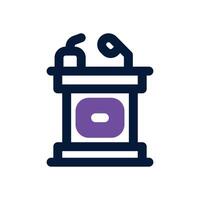 podium dual tone icon. Sleek and modern icon for websites and mobile apps. vector