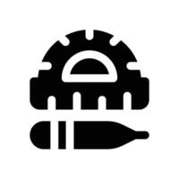 protractor glyph icon. Strong and solid icon for websites and mobile apps. vector