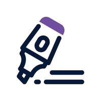 highlighter dual tone icon. Sleek and modern icon for websites and mobile apps. vector