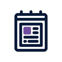 notepad dual tone icon. Sleek and modern icon for websites and mobile apps. vector