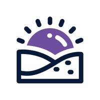 sunset duotone icon. Sleek and modern icon for websites, mobile apps, marketing materials, and corporate design. Fully scalable and ready to use. vector