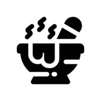 soup glyph icon. Strong and solid icon for websites and mobile apps. vector