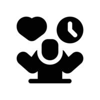 stress management glyph icon. Strong and solid icon for websites and mobile apps. vector