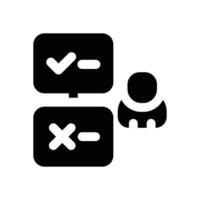 evaluation glyph icon. Strong and solid icon for websites and mobile apps. vector