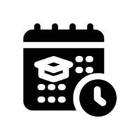 class schedule glyph icon. Strong and solid icon for websites and mobile apps. vector