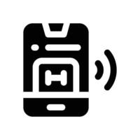 fitness app glyph icon. Strong and solid icon for websites and mobile apps. vector