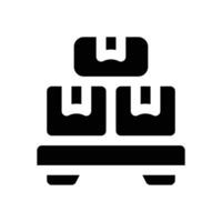 warehouse shelf glyph icon. Strong and solid icon for websites and mobile apps. vector