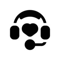 love song glyph icon. Strong and solid icon for websites and mobile apps. vector