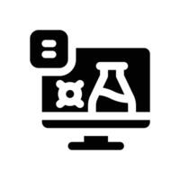 virtual lab glyph icon. Strong and solid icon for websites and mobile apps. vector