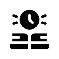 time to study glyph icon. Strong and solid icon for websites, mobile interfaces, presentations, and visual branding. High quality and easy to edit. vector