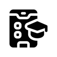 education app glyph icon. Strong and solid icon for websites and mobile apps. vector
