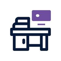 desk duotone icon. Sleek and modern icon for websites, mobile apps, marketing materials, and corporate design. Fully scalable and ready to use. vector