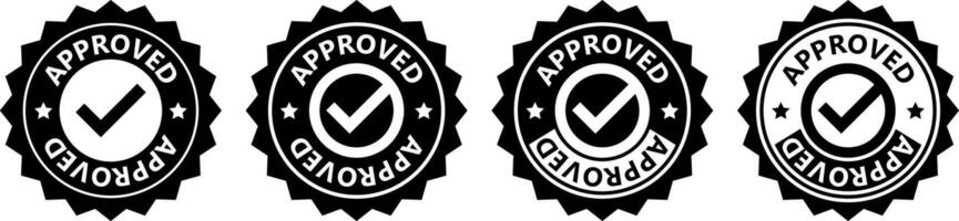 Approved Badges with Checkmarks and Ribbons Enhance Trust and Credibility. Suitable for apps and website UI designs vector
