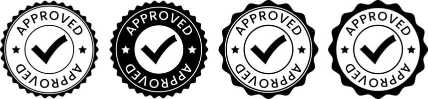 Minimalist Approved Badges with Checkmarks and Ribbons Enhance Trust and Credibility for apps and website UI designs vector