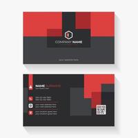 Modern Minimalist Business Card Template with Red and Black Geometric Design for Professional Branding vector
