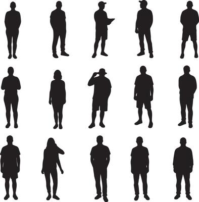 Minimal Human Figure Vectors for Architecture - Hand-Drawn Line Illustrations of People for Use in Site Plans, Floorplans, Renderings, and Urban Concept Design