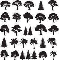 Professional Tree Silhouette Set Clean Black Graphics for Planning, Architecture, and Landscape CAD Design vector