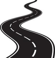 Minimal winding road from top view, path design isolated on transparent background for modern transportation, mapping, driving route or infographic visuals vector