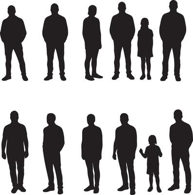 Minimal Line Drawing of People for Architectural Presentations Hand-Drawn Human Figures in Walking, Standing, and Conversational Poses for Urban Design, Floorplans, and Elevation Sketches