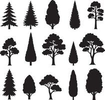 Silhouette Tree Pack Trees for Blueprint Design, Architectural Projects, and Environmental Layouts vector