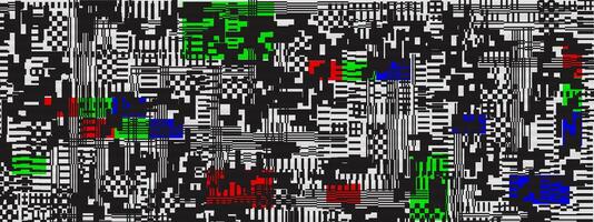 Digital glitch texture with pixelated noise and distorted lines. Abstract TV error background in vintage style with static screen interference. vector