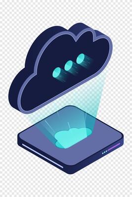 Isometric cloud database. Cloud computing and file cloud storage. Modern technology. Isometric,