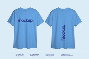 Custom Realistic TShirt Mockup Front and Back View Presentation psd