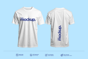 Custom White Realistic TShirt Mockup Front and Back View psd