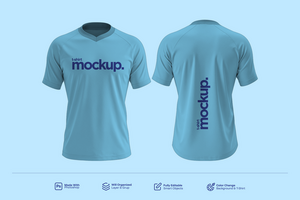 Custom Jersay Tshirt Mockup Front and Back Views psd