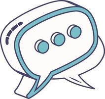 chat bubble icon with three dots for message communication or conversation app vector