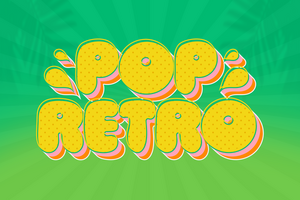 Pop Retro Text Effect psd