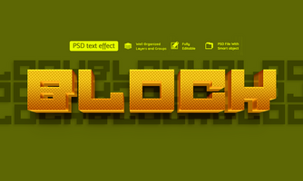 Gold Block 3D editable text effect psd