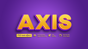 Axis 3D Style Text Effect psd