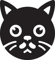 A black cat face with white whiskers and nose on a white background in format vector